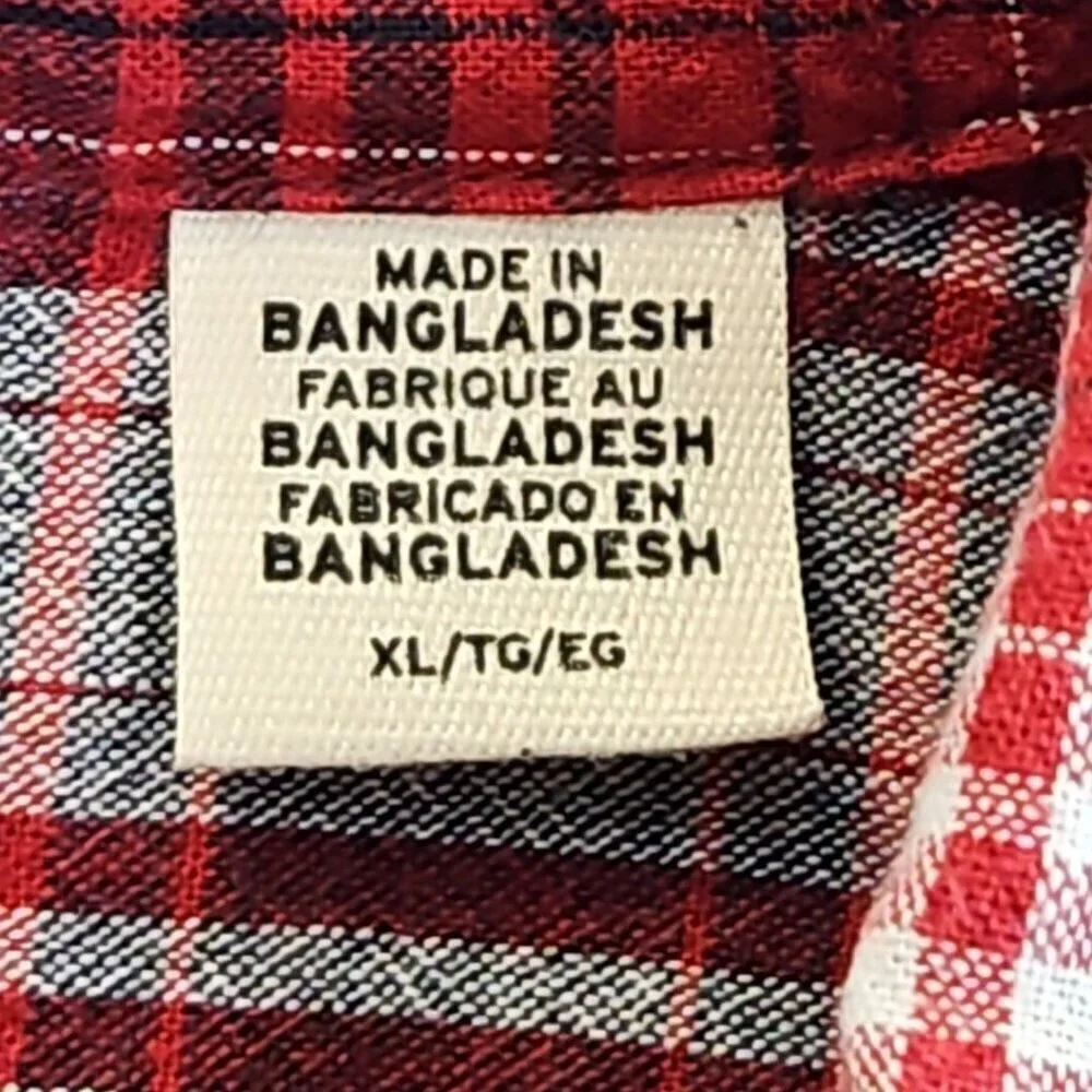 Levi's Shirt Men's XL Red Plaid Modern Fit Button‎ Up Western Short Sleeve EUC